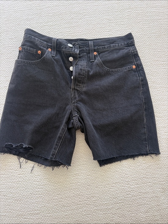 Levi's Pants - Levi's Black High-Rise Distressed Denim Shorts